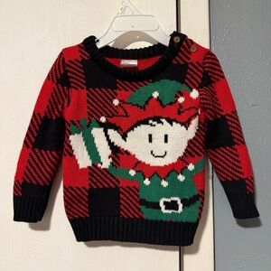 Baby Red and Black Plaid Elf Sweater